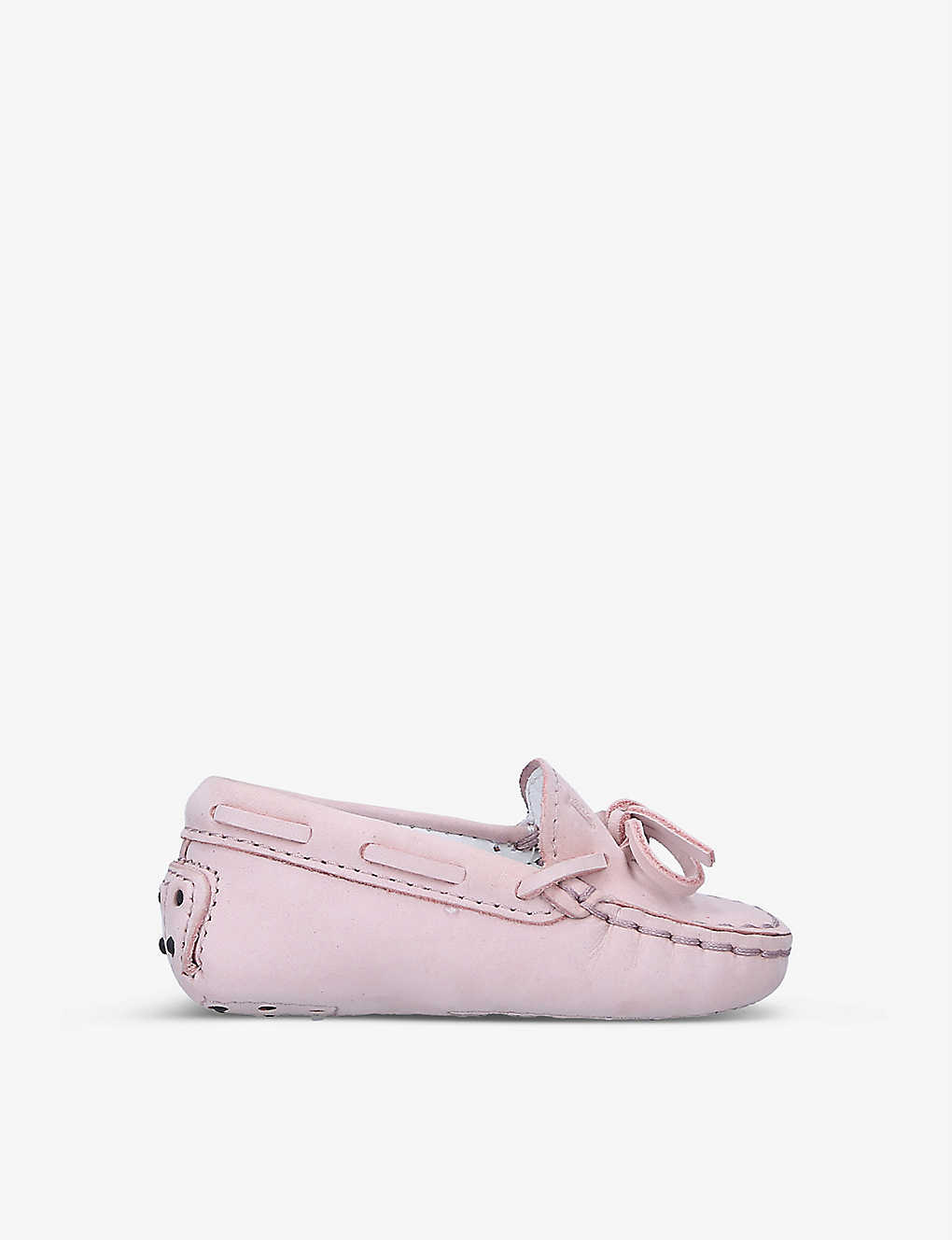 Tod's Babies' Tods Pale Pink Gommino Lace-up Suede Driving Shoes 0-12 Months