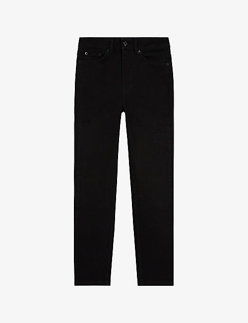 THE KOOPLES: Slim-fit cropped high-rise stretch-denim jeans