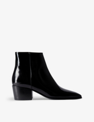 THE KOOPLES: Pointed-toe patent-leather heeled ankle boots