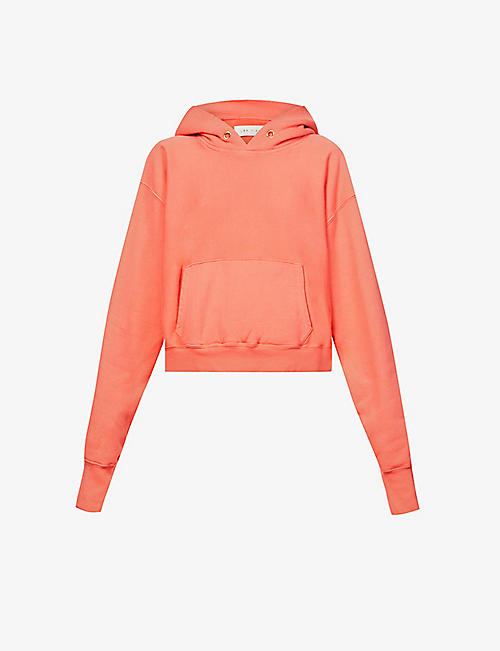 LES TIEN: Ribbed-trim relaxed-fit cotton-jersey hoody