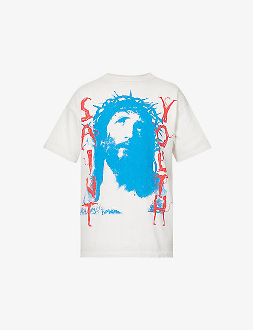 SAINT MXXXXXX: Saint Youth graphic-print boxy-fit cotton-jersey T-shirt