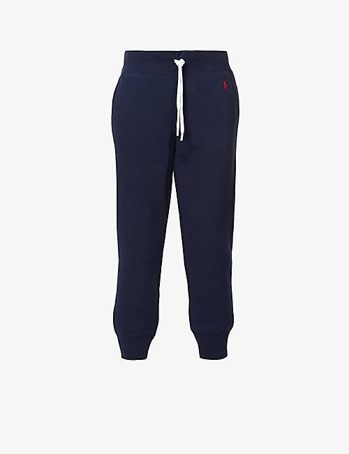 POLO RALPH LAUREN: Logo-embroidered mid-rise tapered-leg cotton-blend jogging bottoms