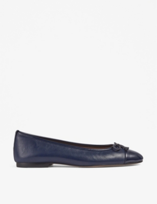 LK BENNETT: Kara toe-cap leather ballerina pumps