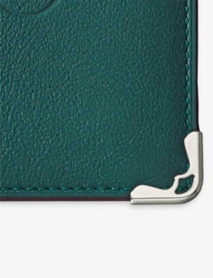 Shop Cartier Must De  Leather Card Holder In Peacock Green
