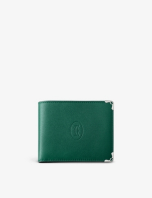 Cartier Peacock Green Must De Leather Wallet ModeSens