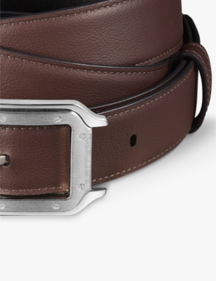 Shop Cartier Santos De  Leather Belt In Black/brown