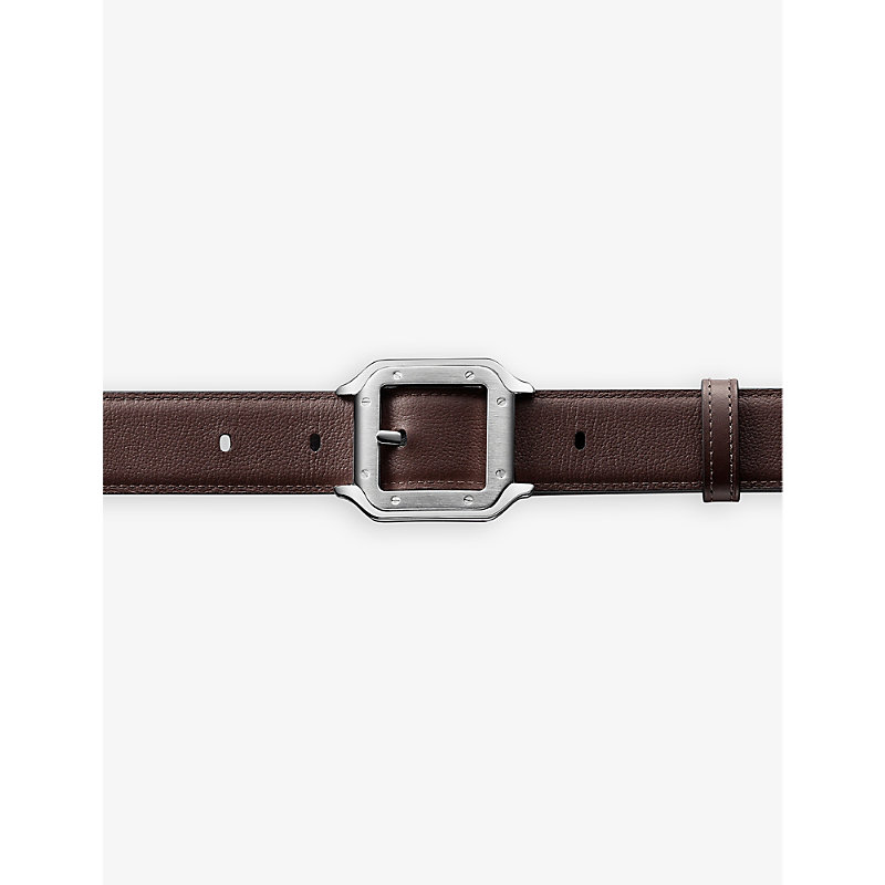 Shop Cartier Santos De  Leather Belt In Black/brown