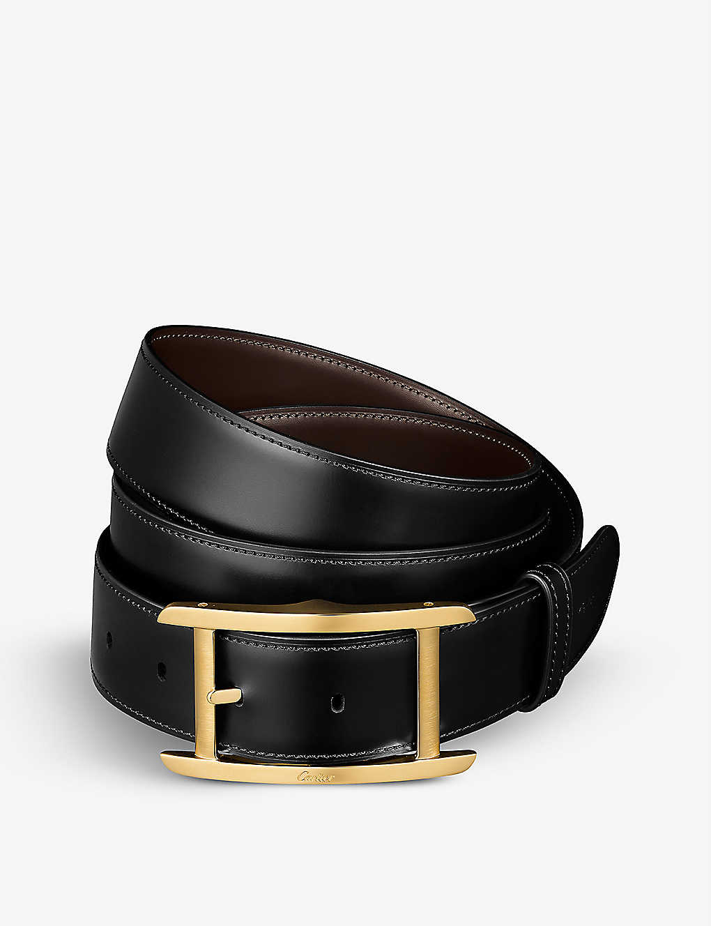 Cartier Tank De  Leather Belt In Black/brown