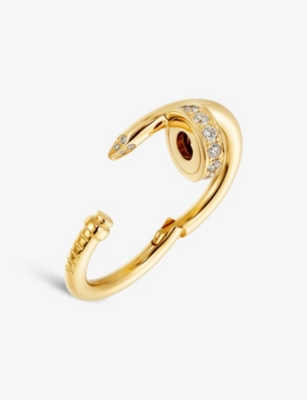 Shop Cartier Juste Un Clou 18ct Yellow-gold And 0.56ct Brilliant-cut Diamond Cufflinks In Yellow Gold