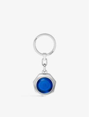 CARTIER: Santos de Cartier brand-engraved stainless-steel and resin keyring