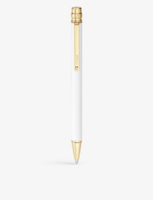 CARTIER Santos de Cartier yellow gold-plated and lacquer stainless-steel  ballpoint pen