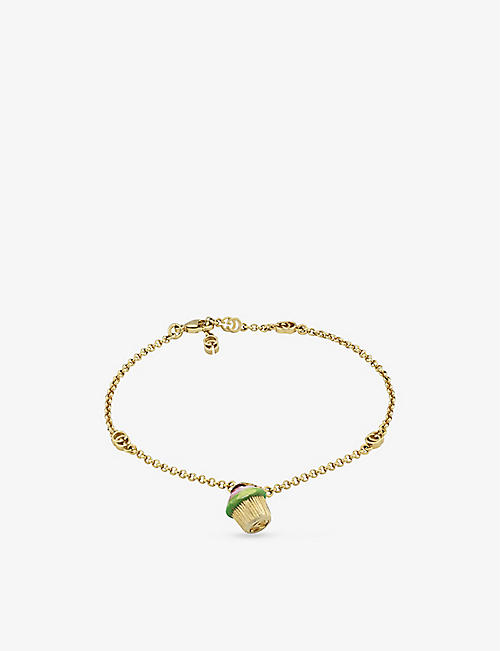 GUCCI: Cupcake-charm brass bracelet