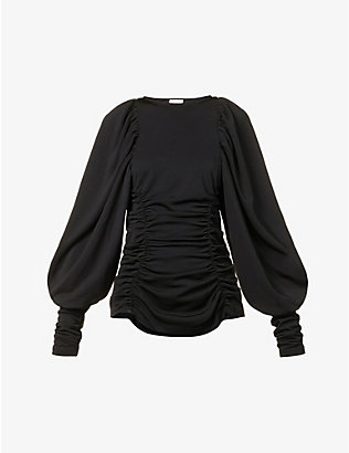 BY MALENE BIRGER: Ciera ruched stretch-crepe top