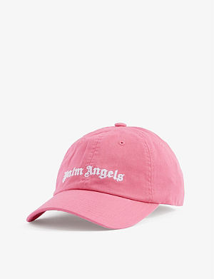 Palm Angels Broken Palm Embroidered Cotton And Mesh Baseball Cap in Pink Green Pink Womens Mens Accessories Mens Hats 
