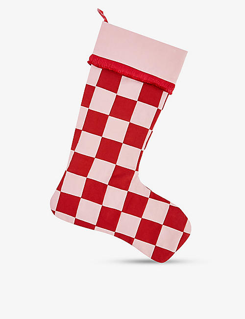 IN CASA BY PABOY: Patchwork check-print cotton Christmas stocking 46.5cm