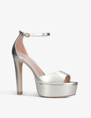 STUART WEITZMAN Disco stiletto metallic-leather platform sandals