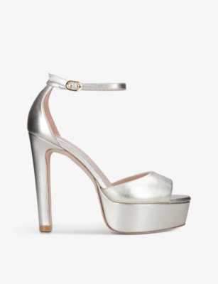 STUART WEITZMAN Disco stiletto metallic-leather platform sandals