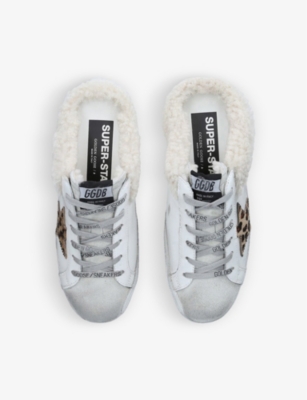 GOLDEN GOOSE WOMENS WHITE/OTH SUPERSTAR SABOT 81811 LEATHER AND SHEARLING TRAINERS EUR 40 / 7 UK