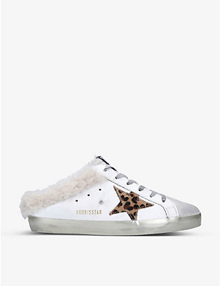 GOLDEN GOOSE: Superstar Sabot 81811 leather and shearling trainers