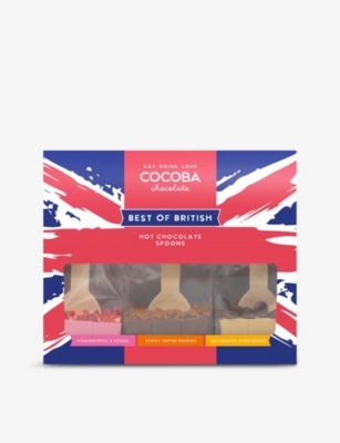 COCOBA: Best of British hot chocolate spoons trio 150g