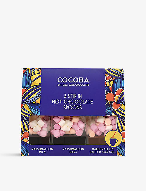 COCOBA: Hot Chocolate Spoons with marshmallows set of three