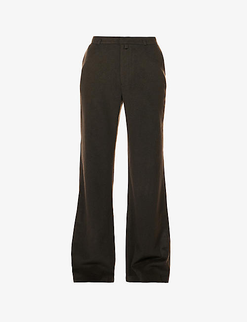 FRENCKENBERGER: Wide-leg mid-rise cashmere trousers