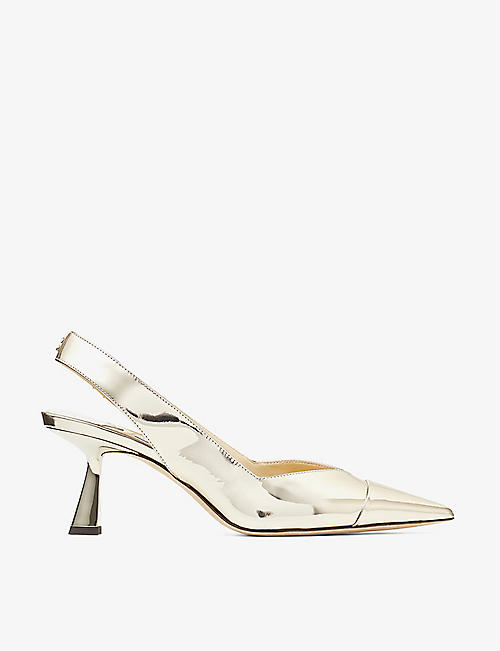 JIMMY CHOO: Liya 65 metallic leather court heels