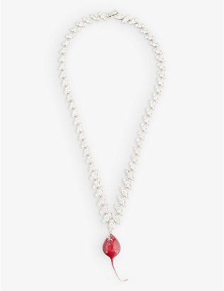 OTTOLINGER: Diamond Dip rhinestone and metal pendant necklace