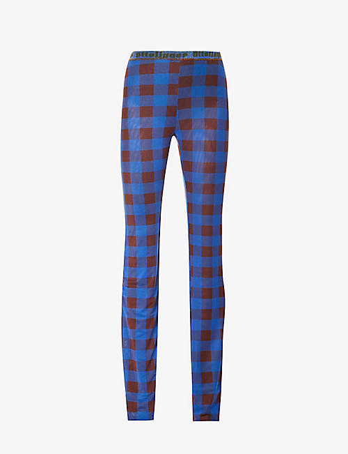 OTTOLINGER: Electric straight-leg high-rise recycled polyester-blend trousers