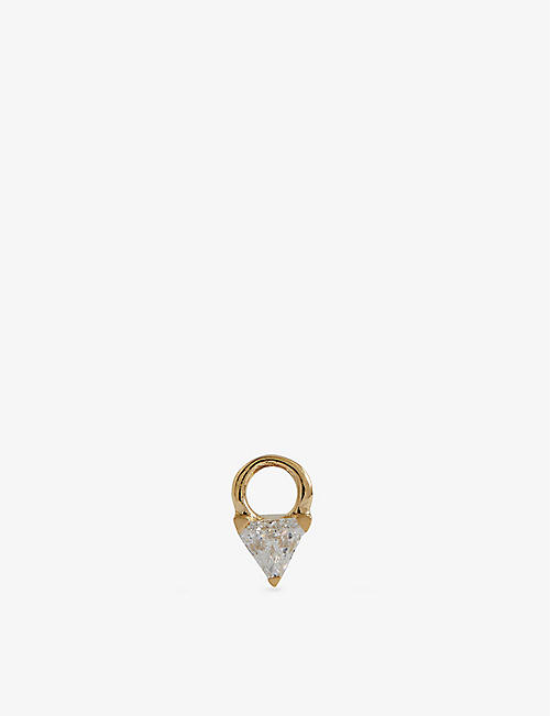 MARIA TASH: Triangle 18ct yellow gold and 0.05ct brilliant-cut diamond earring