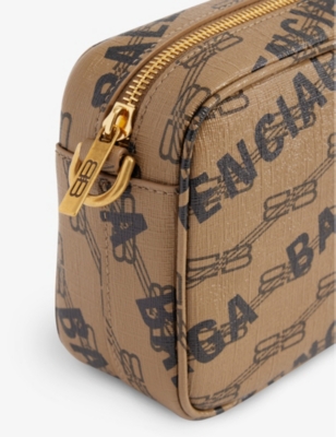 BALENCIAGA Signature grained-leather camera bag