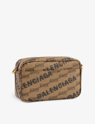 BALENCIAGA Signature grained-leather camera bag