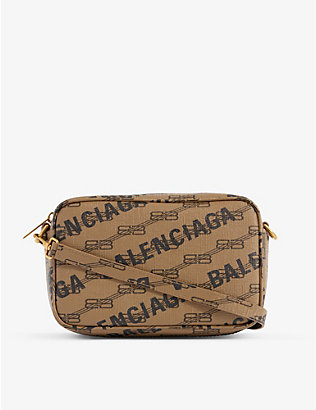 BALENCIAGA: Signature grained-leather camera bag