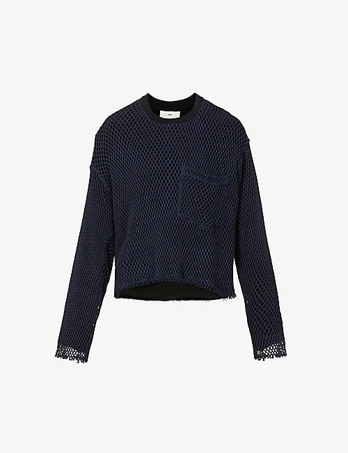 SONG FOR THE MUTE: Cut-out boxy-fit cotton-knit jumper