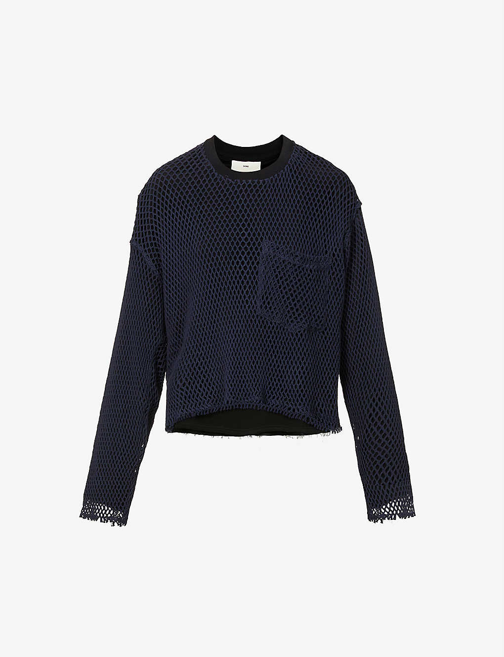 Song For The Mute Cut-out Boxy-fit Cotton-knit Jumper In Navy