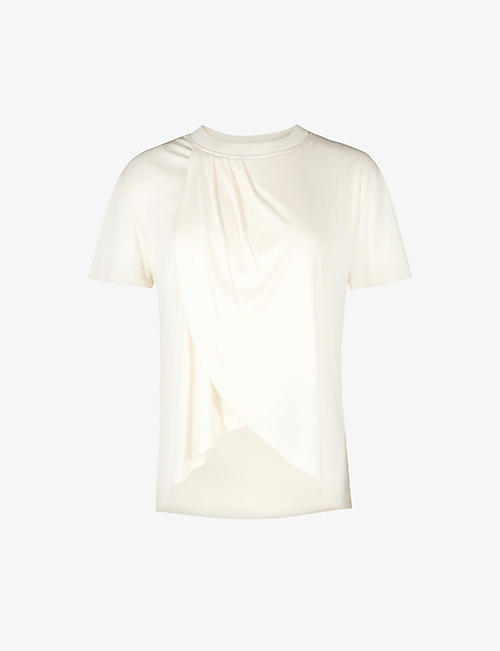 SWEATY BETTY: Tori twist detail stretch-woven T-shirt