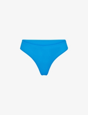 Skims Fits Everybody Mid-rise Stretch-woven Thong In Mykonos