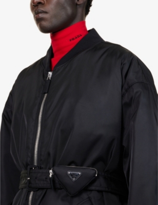 PRADA Re-Nylon belted oversized-fit recycled-polyamide bomber jacket