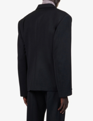 PRADA Double-breasted padded-shoulder regular-fit virgin wool blazer