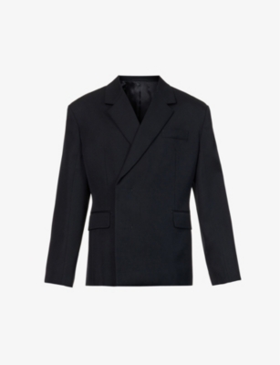 PRADA Double-breasted padded-shoulder regular-fit virgin wool blazer