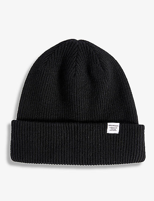 NORSE PROJECTS: Logo-tab wool beanie hat
