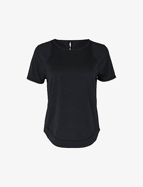 SWEATY BETTY: Breezy logo-print stretch-woven T-shirt