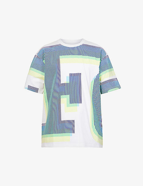 FERRARI: Holographic logo-print relaxed-fit cotton-jersey T-shirt