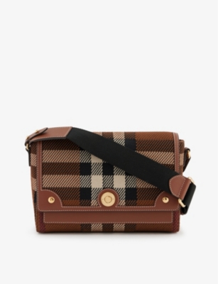 Check and Leather Card Case in Dark Birch Brown - Men | Burberry® Official