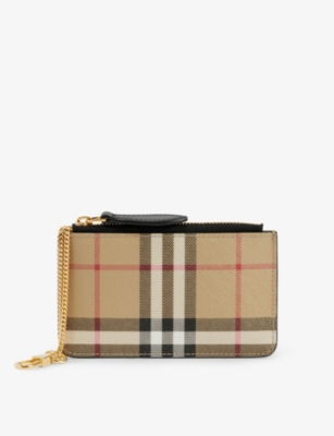 BURBERRY: Kelbrook checked canvas coin case