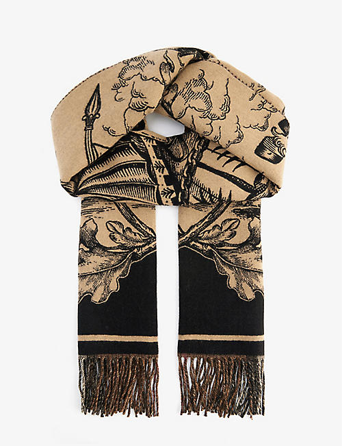 BURBERRY: Reversible check-print cashmere scarf