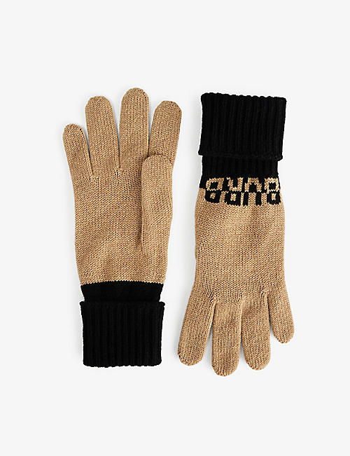 Laimb\u00f6ck Knitted Gloves light orange-brown cable stitch casual look Accessories Gloves Knitted Gloves Laimböck 