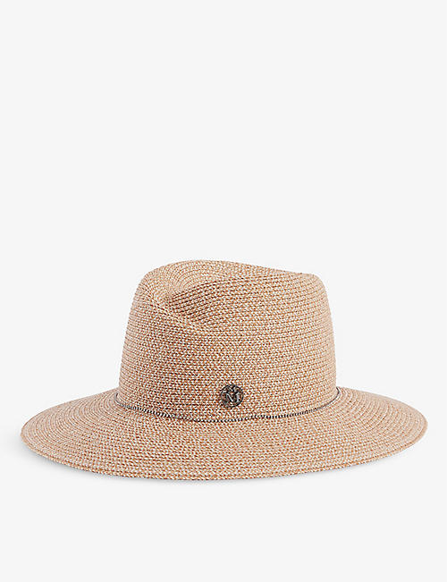 MAISON MICHEL: Virginie ribbon-embellished straw fedora hat