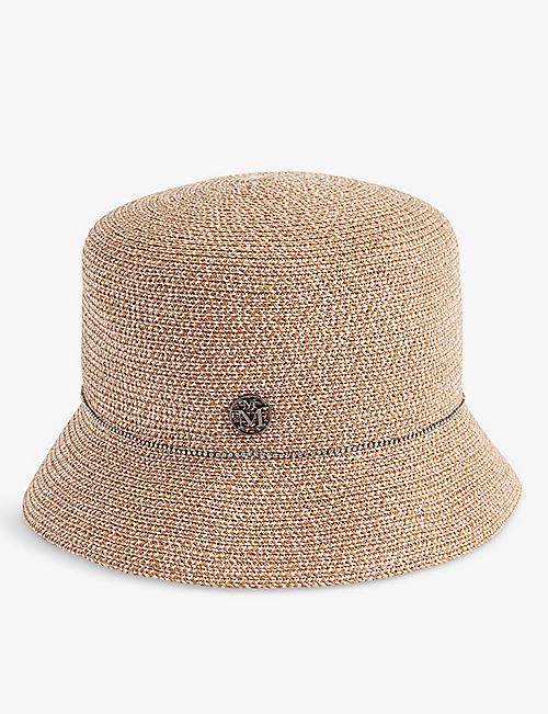 MAISON MICHEL: Mini Kendall embellished straw hat