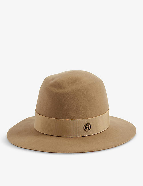 MAISON MICHEL: Andre logo-trim wool-felt trilby hat
